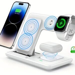 White Wireless Charging Station for Multiple Devices